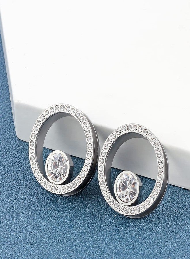 Earblity 00g 10mm 2PCS Silver Crystals Ear Plugs Gauges Stainless Steel Screw Screw Ear Tunnels Stretcher Wedding Piercing Body Jewelry Earrings Expander For Women - Image 2
